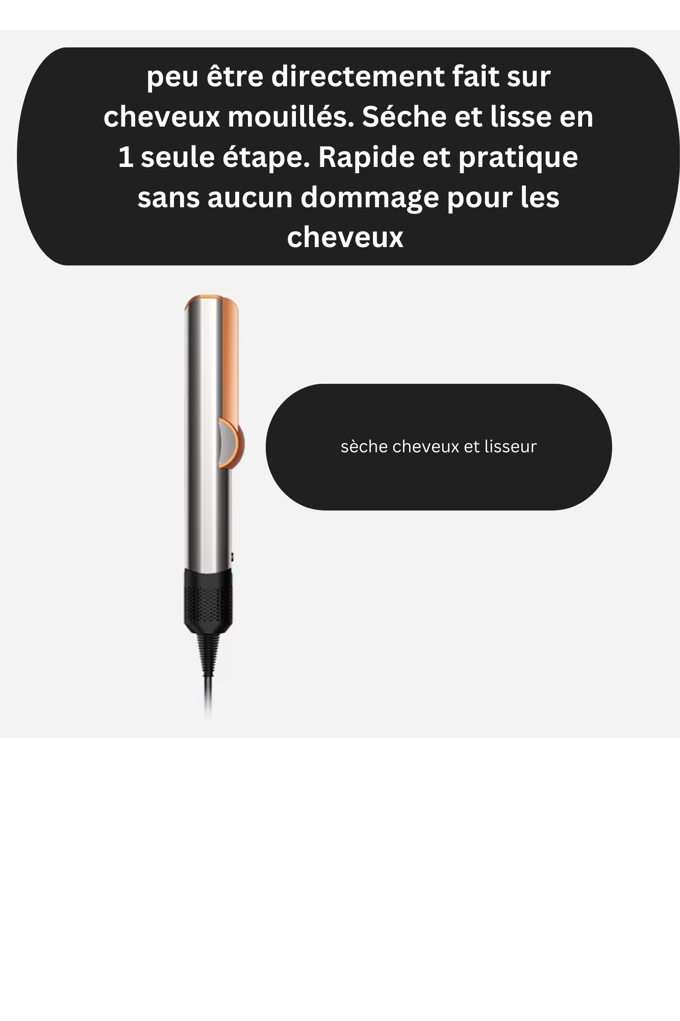 sèche-cheveux et lisseur pro 2 en 1