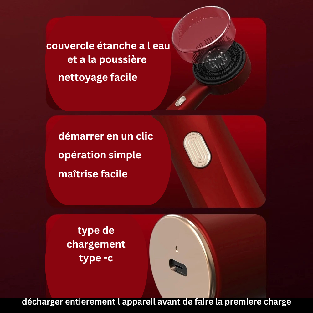 Brosse  pour favoriser la pousse des cheveux